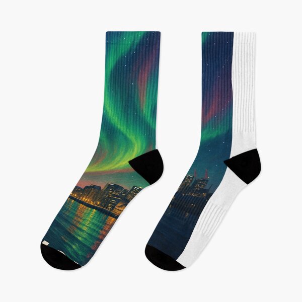 Item preview, Aurora Over Auckland Harbour and Sky Tower designed and sold by Aryabek.