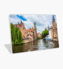 Boats full of tourist enjoying Bruges Laptop Skin