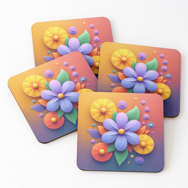 Item preview, 3D Colorful Flower Design, POD Artwork, Gradient Background designed and sold by KlarkiteTees.