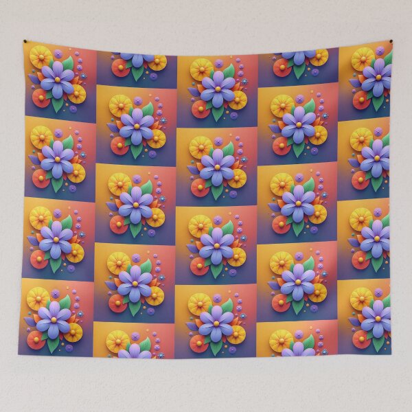 Item preview, 3D Colorful Flower Design, POD Artwork, Gradient Background designed and sold by KlarkiteTees.