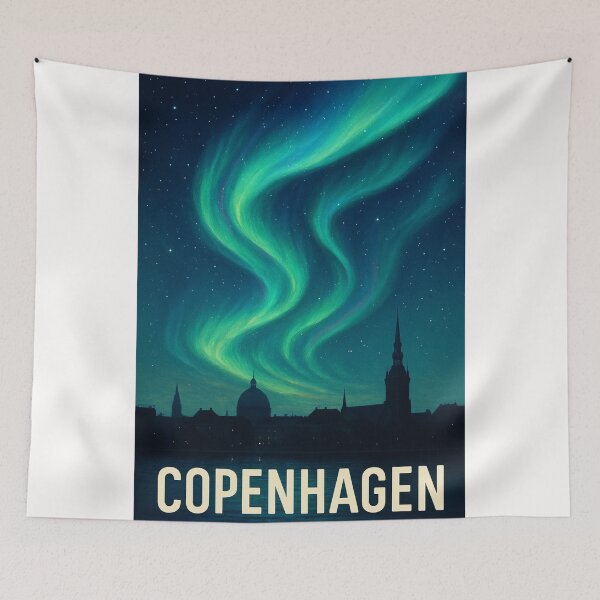Item preview, Northern Lights Over Frederik's Church, Copenhagen designed and sold by Places On Earth.