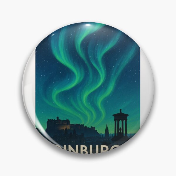 Item preview, Edinburgh Castle and Calton Hill Under Aurora, Scotland designed and sold by Places On Earth.