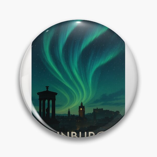 Item preview, Aurora Above Balmoral Clock and Calton Hill, Edinburgh designed and sold by Places On Earth.