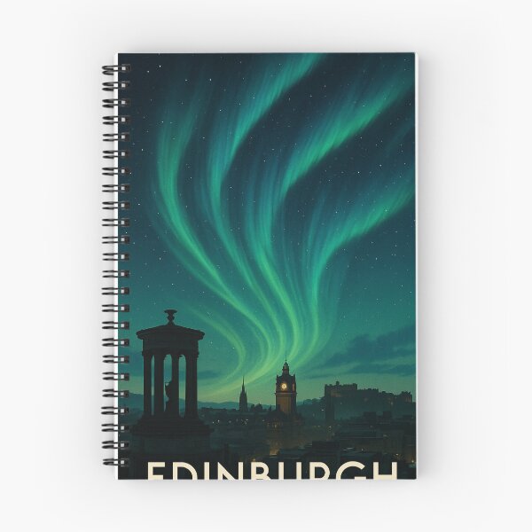 Item preview, Aurora Above Balmoral Clock and Calton Hill, Edinburgh designed and sold by Places On Earth.