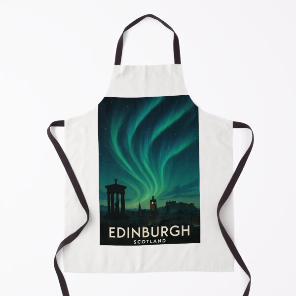 Item preview, Aurora Above Balmoral Clock and Calton Hill, Edinburgh designed and sold by Places On Earth.