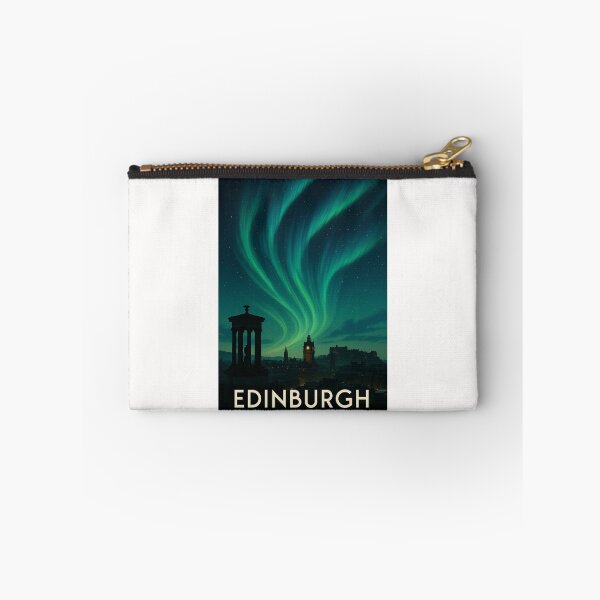 Item preview, Aurora Above Balmoral Clock and Calton Hill, Edinburgh designed and sold by Places On Earth.