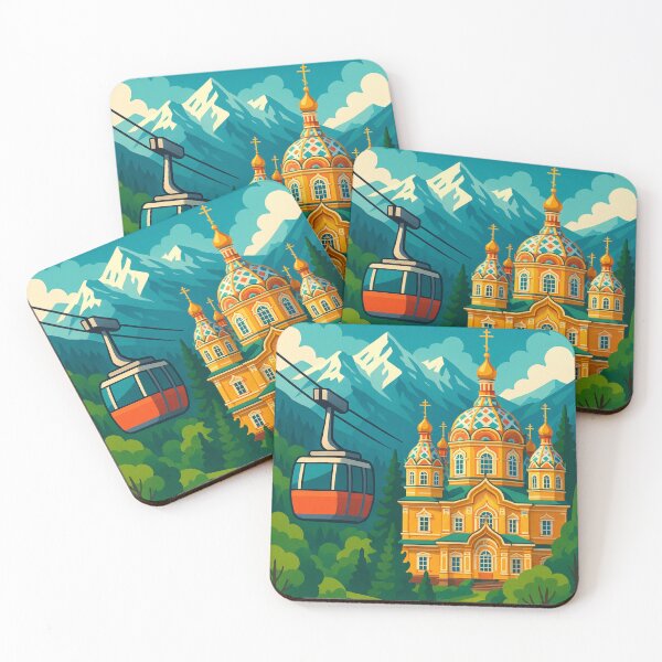 Item preview, Cable Car and Ascension Cathedral in Almaty, Kazakhstan designed and sold by Places On Earth.
