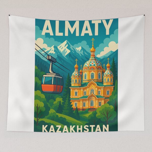 Item preview, Cable Car and Ascension Cathedral in Almaty, Kazakhstan designed and sold by Places On Earth.