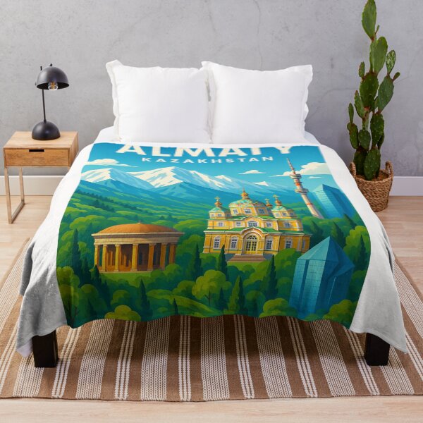 Item preview, Almaty Skyline with Ascension Cathedral and Kok Tobe Tower designed and sold by Places On Earth.
