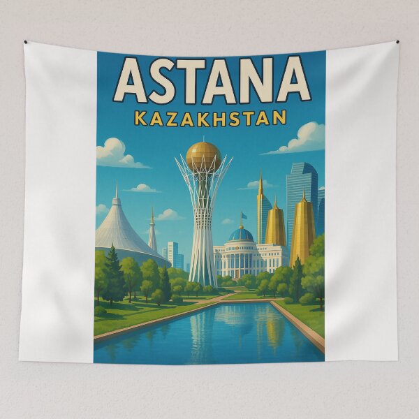 Item preview, Astana Cityscape with Bayterek Tower and Golden Towers designed and sold by Places On Earth.
