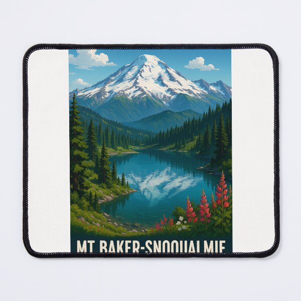 Item preview, Mount Baker and Wildflowers in Snoqualmie National Forest designed and sold by Places On Earth.