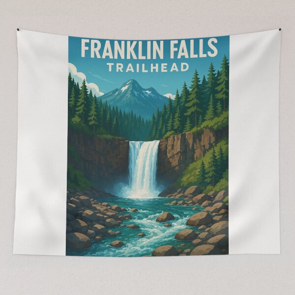 Item preview, Franklin Falls and Mountain Backdrop near Snoqualmie Pass designed and sold by Places On Earth.