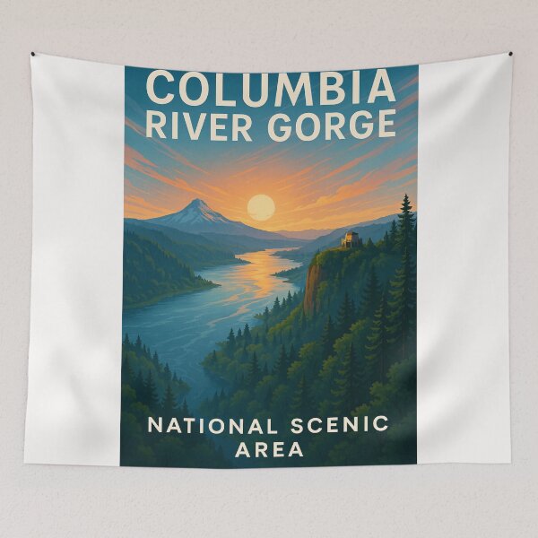 Item preview, Sunset Over Columbia River Gorge and Mount Hood designed and sold by Places On Earth.