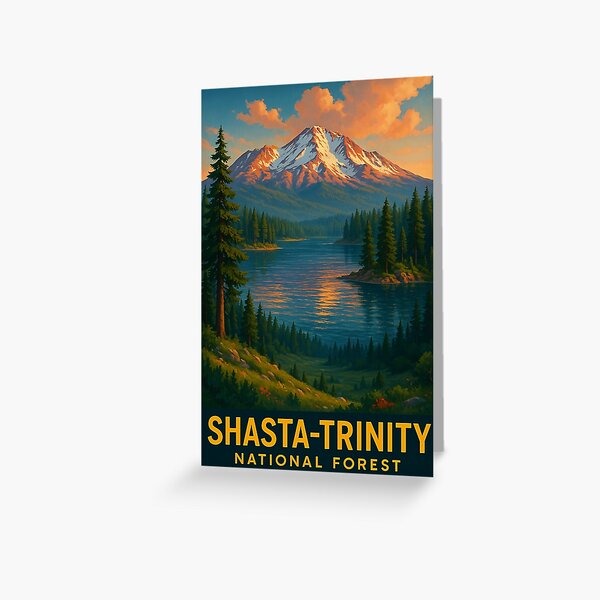 Aperçu de l'œuvre Le mont Shasta se reflète dans le lac, forêt nationale de Shasta-Trinity créée et vendue par Places On Earth.