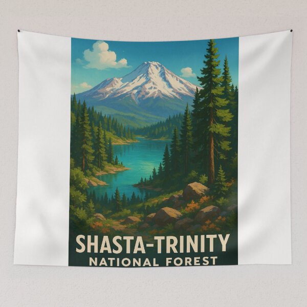 Item preview, Mount Shasta and Lake in Shasta-Trinity National Forest designed and sold by Places On Earth.