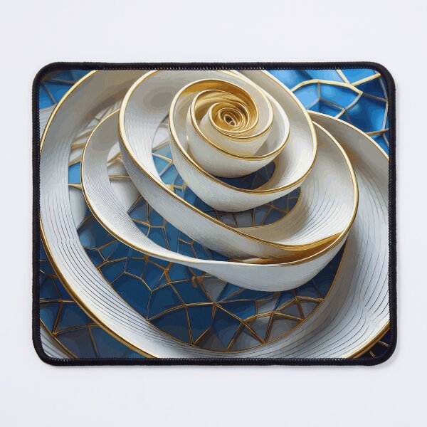Item preview,  Blue White Gold Abstract Fibonacci Art 11 designed and sold by Vicky Brago-Mitchell®.