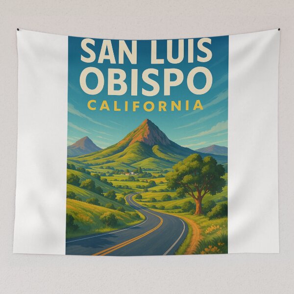 Item preview, San Luis Obispo Landscape and Highway with Cerro San Luis designed and sold by Places On Earth.