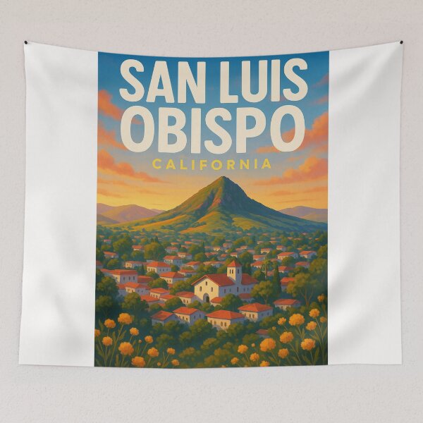 Item preview, Mission and Rooftops at Sunset, San Luis Obispo designed and sold by Places On Earth.