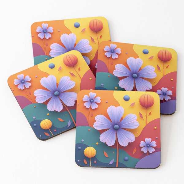 Item preview, 3D Purple Flower Pop Art Design, POD Artwork, Bold Color Background designed and sold by KlarkiteTees.