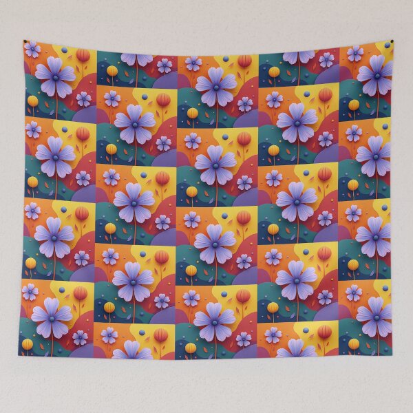 Item preview, 3D Purple Flower Pop Art Design, POD Artwork, Bold Color Background designed and sold by KlarkiteTees.