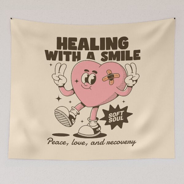 Item preview, Healing With a Smile – Cute Heart Character Spreading Positivity designed and sold by adipra.