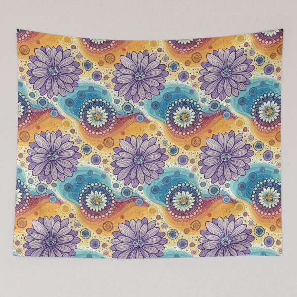 Item preview, Psychedelic Floral Seamless Pattern, POD Design, Boho Mandala Style designed and sold by KlarkiteTees.