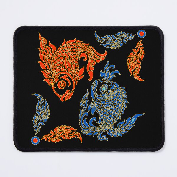 Item preview, Vector illustration of a Thai pattern, Thai pattern, red and blue fish, Pisces. designed and sold by Redindys.