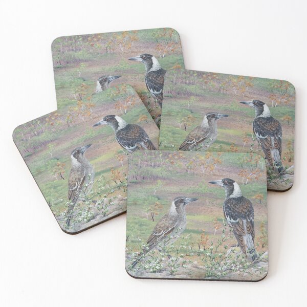 Item preview, "The Emu's Siblings" Young Magpies on Emu Mountain designed and sold by KADuffy.