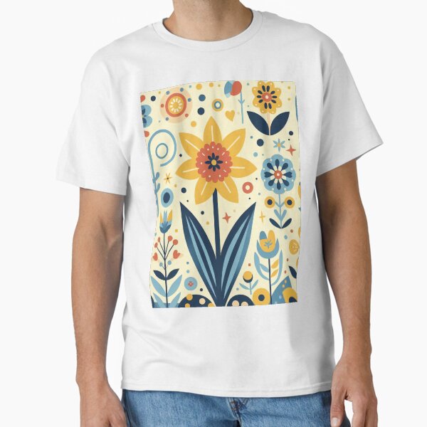 Item preview, Scandinavian Folk Art Flowers - Daffodils by heidiannemorris designed and sold by FOLK ART FUSION by heidiannemorris.