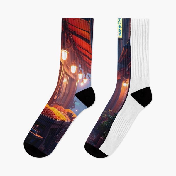Item preview, Neon Alley Market at Dusk designed and sold by oanaunciuleanu.