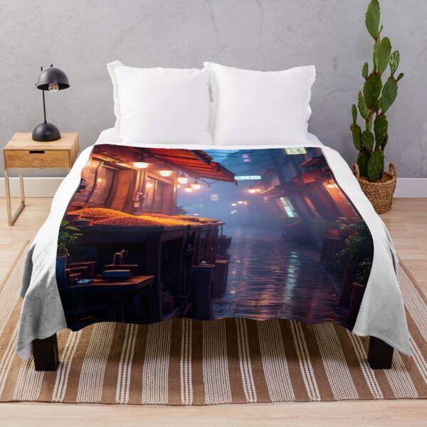 Item preview, Neon Alley Market at Dusk designed and sold by oanaunciuleanu.