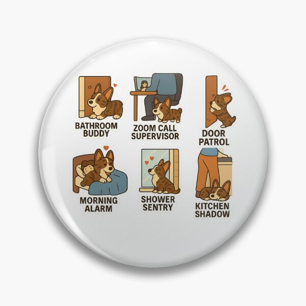 Item preview, Brindle Cardigan Corgi Clingy Moments Sticker Sheet designed and sold by CoachEkong.