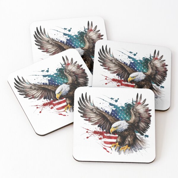 Item preview, American Bald Eagle with Stars and Stripes Background designed and sold by AmericaFreedom.