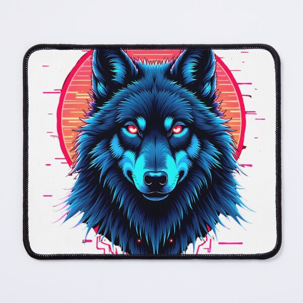 Item preview, Intense Neon Cyberpunk Wolf designed and sold by Fab-Haven.