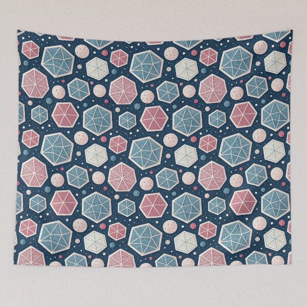Item preview, Geometric Space Polygon Seamless Pattern, Blue and Pink Galaxy Style designed and sold by KlarkiteTees.
