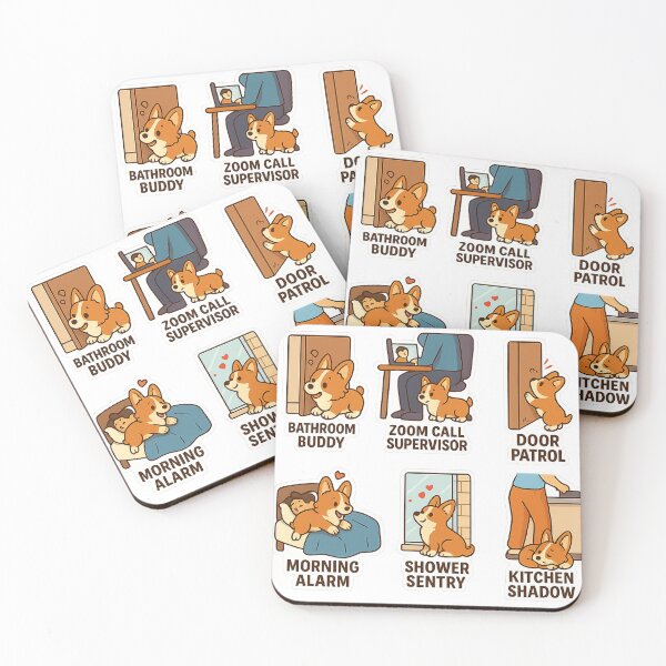 Item preview, Sable Corgi Clingy Moments Sticker Sheet designed and sold by CoachEkong.