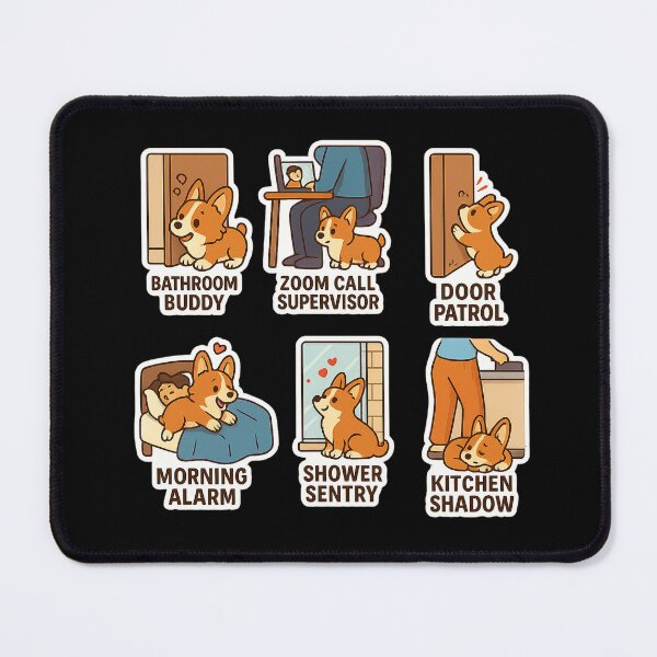 Item preview, Sable Corgi Clingy Moments Sticker Sheet designed and sold by CoachEkong.