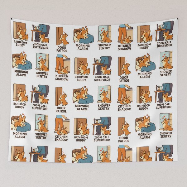 Item preview, Sable Corgi Clingy Moments Sticker Sheet designed and sold by CoachEkong.