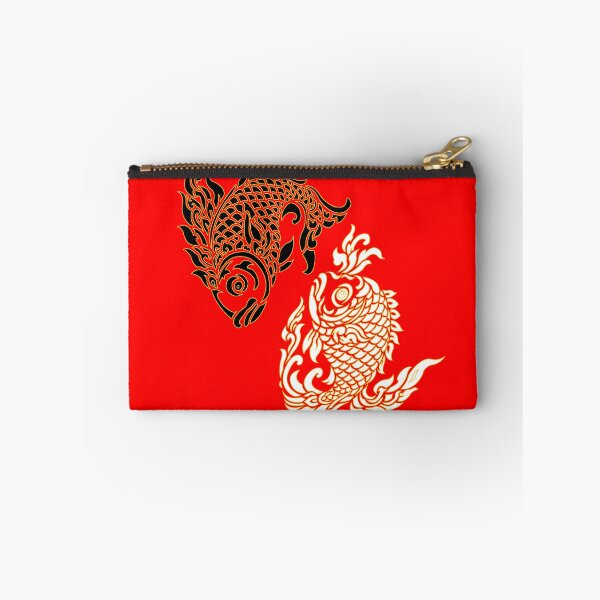 Item preview, Pair of fish with Thai pattern, Thai pattern, Pisces, Pair of fish, white and black. designed and sold by Redindys.