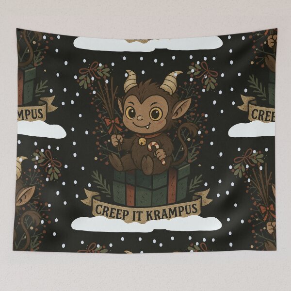 Item preview, Baby Krampus Christmas Art – Naughty but Nice designed and sold by Tookiester.