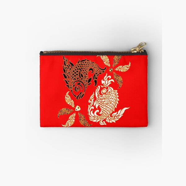 Item preview, Pair of fish with Thai pattern, Thai pattern, Pisces, Pair of fish, white and black designed and sold by Redindys.