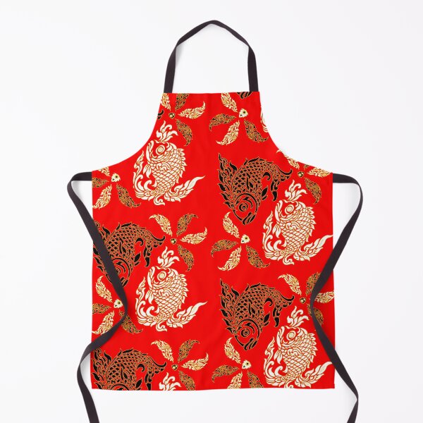 Item preview, Pair of fish with Thai pattern, Thai pattern, Pisces, Pair of fish, white and black designed and sold by Redindys.