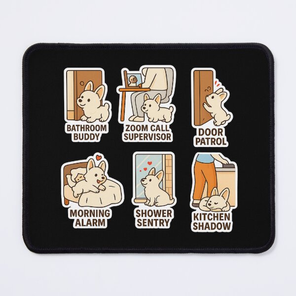Item preview, Fluffy White Corgi Clingy Moments Sticker Sheet designed and sold by CoachEkong.