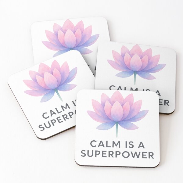Item preview, Calm Is a Superpower – Watercolor Lotus designed and sold by Kalpa.