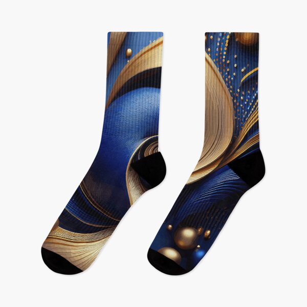 Item preview, Blue Gold Abstract Fibonacci Art  designed and sold by Vicky Brago-Mitchell®.