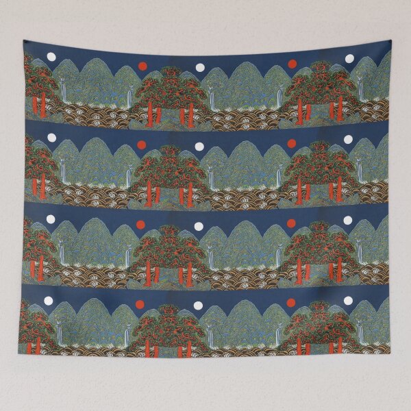 Item preview, Sun, moon, mountain, tree & waterfall designed and sold by shymuscat.