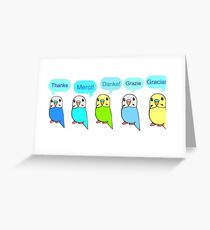 Budgie Thank You Card Greeting Card