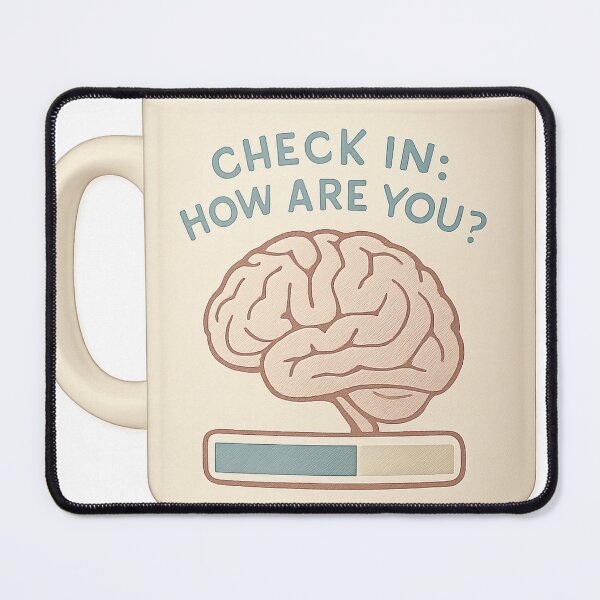 Item preview, Mental Health Check-In Mug designed and sold by TONSNAP.
