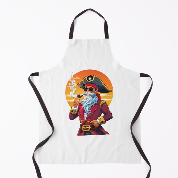 Item preview, Old pirate captain with a pipe in sunglasses, Pirate with hat sailor and Eye Patch and Beard, Bearded pirate captain with captain's hat and skull illustration, buccaneer designed and sold by Danler.