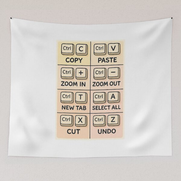 Item preview, Essential Keyboard Shortcut Guide – Cartoon Style designed and sold by Fleetwood1994.